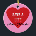 Spara enAdoptera ett skyddhusdjur Julgransprydnad Keramik<br><div class="desc">Visa din service- och lönelyftmedvetenhet för skyddhusdjuradoption med detta "sparan enAdoptera produkten för ett skyddhusdjur". Den gör en unik gåva för djur älskare. Köp detta objekt som är eller skräddarsy designen med en olik färgbakgrund, din egna text (som använder stilsorten av ditt primat) eller extra avbildar, eller resize eller kantjusterar...</div>