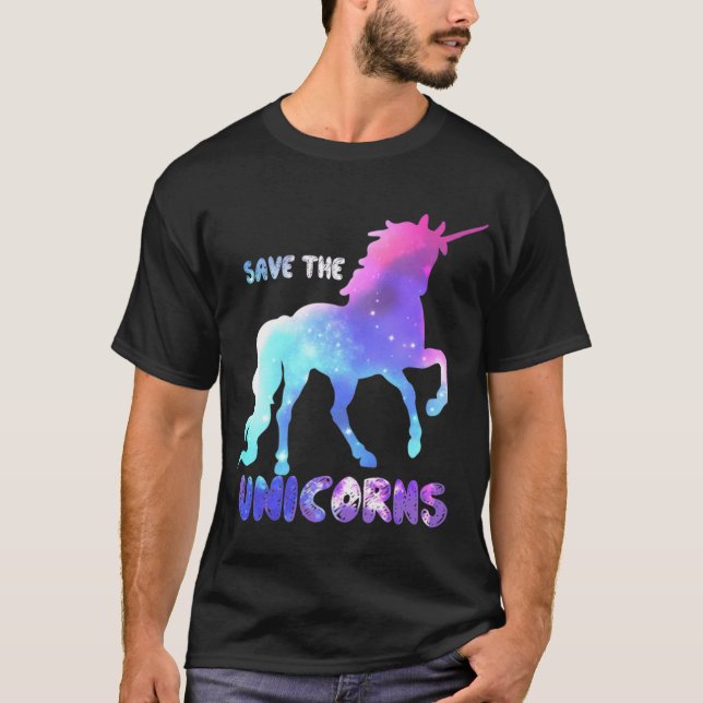 Spara enhörningarna tjej rolig t shirt (Framsida)