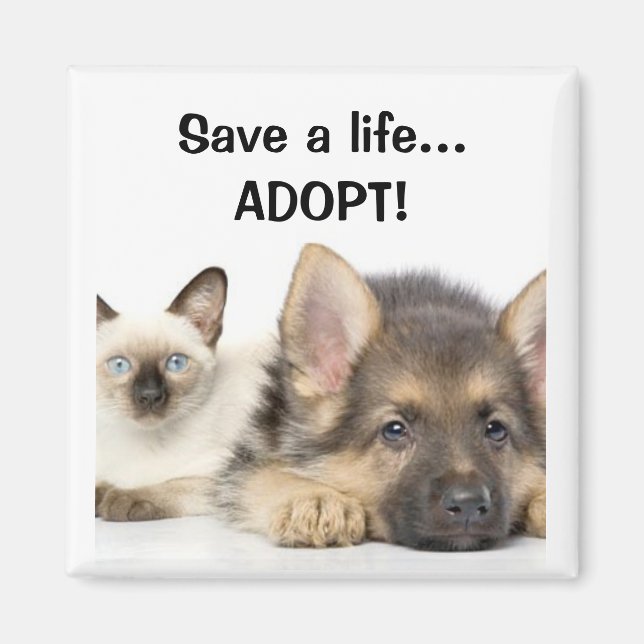 Spara ett liv... ADOPT! Magnet (Framsidan)