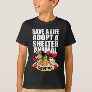 Spara ett liv adopterar ett skydddjur t-shirt