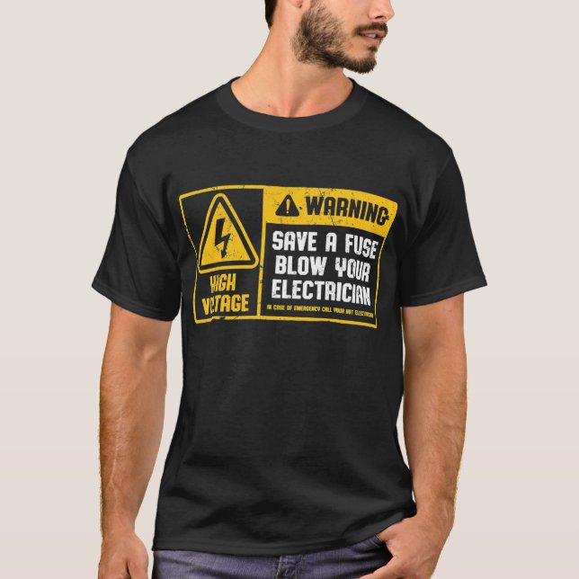Spara ett rökfack för din elektriker t shirt (Framsida)