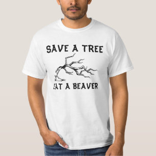 Spara ett träd äter en bävert-skjorta t shirt
