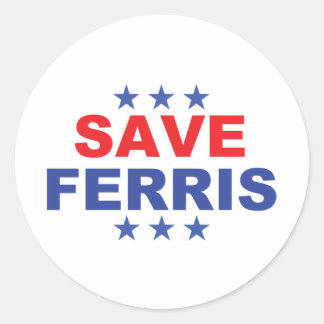 Spara Ferris Presidentlogotyp Runt Klistermärke