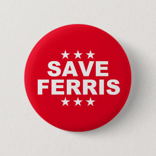 Spara Ferris Red Valet Pin Badge Knapp