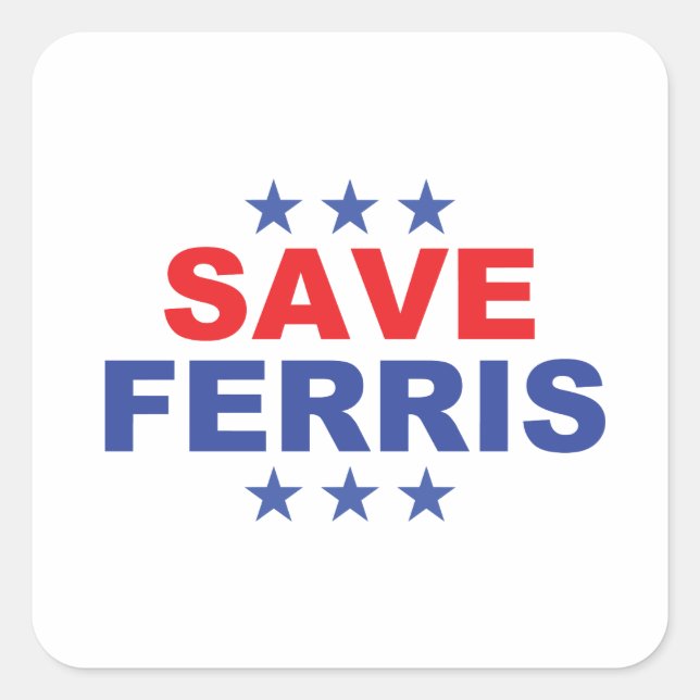 Spara Ferris Sticker Fyrkantigt Klistermärke (Framsida)