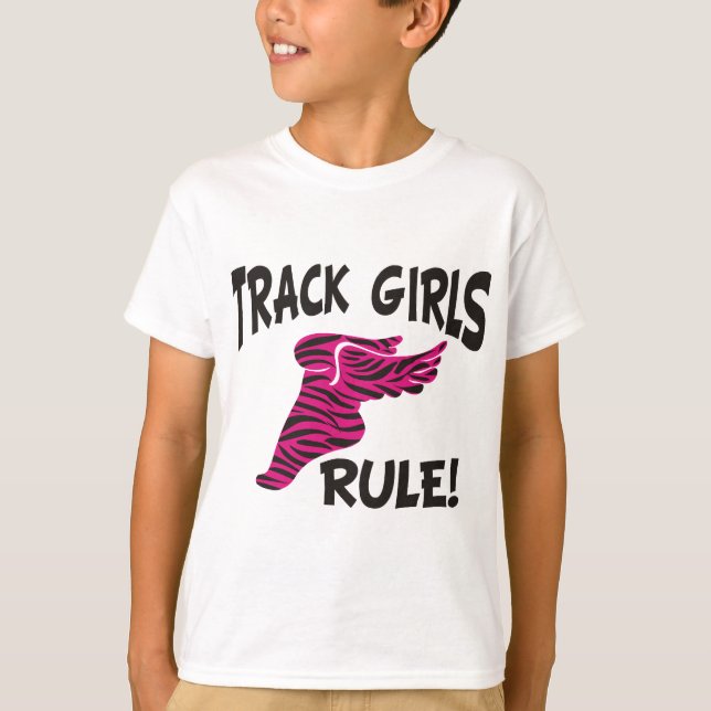 SPÅRA FLICKASVARTEN PÅ SHOCK ROSA TEE SHIRT (Framsida)