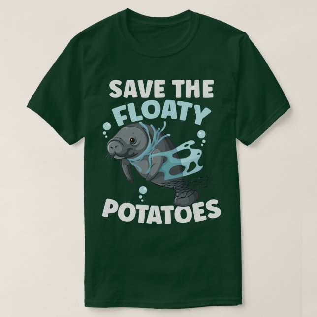 Spara Floaty Potatis Manatee Rädding Marine Ani T Shirt (Design framsida)