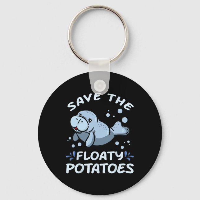 Spara Floaty Potatis T Shirt Earth Day Manatee Nyckelring (Framsida)