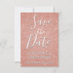 Spara födelsedagen Ro Guld Rosa Glitter i Datumet