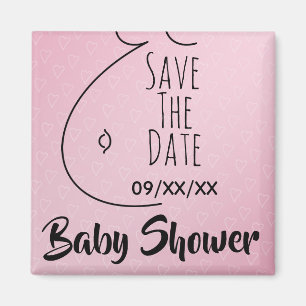 Spara för baby shower för hjärtor för babybula magnet