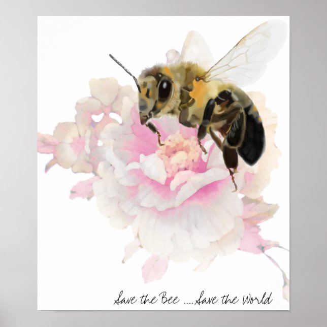 Spara för Bee! Spara i världen! Söt Bee Poster (Framsidan)