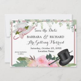 Spara för CLASSIC Rosa ros Blommigt Bröllop Inbjudningar