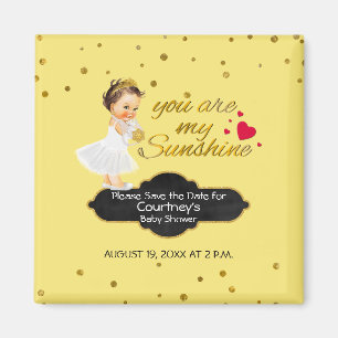 Spara för Princess baby shower datera mitt Magnet