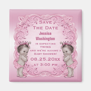 Spara för vintagetwillingarPrincess baby shower Magnet