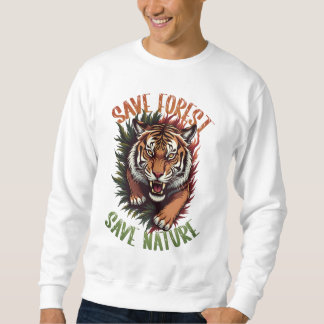 Spara Forest Spara Nature - Roaring Tiger Design Lång Ärmad Tröja