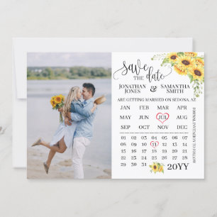 Spara fotokalenderns solblommor bröllop inbjudningar
