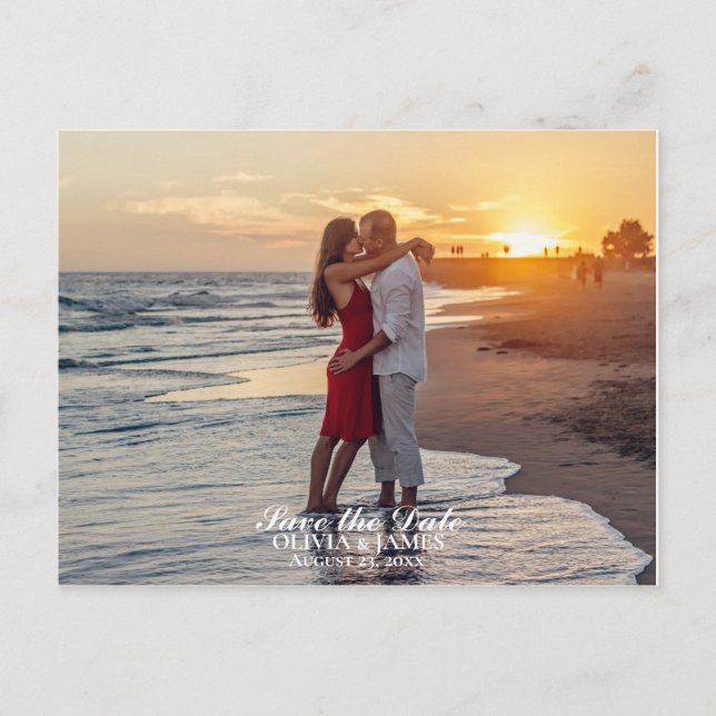 Spara fotot för datum Bröllop Meddelande Vykort (Framsida)