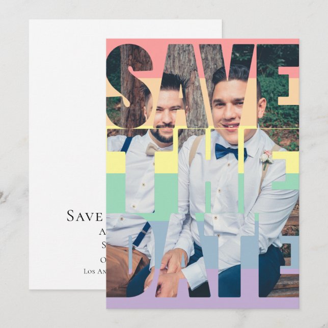Spara fotot för Personligen för Rainbow Gay LGBTQ Meddelande (Fram/baksida)