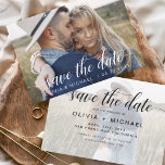Spara fotot för vithandskrivna datumreferenser spara datumet<br><div class="desc">Handskrivna Bröllop spara datum-kort som har ett foto på framsidan och baksidan. Korten Save the Date Fall,  Autumn,  Winter,  Vår eller Summer innehåller en modern handskriven kursiv skripttypografi med hjärtan som är elegant,  enkel och modern till använda efter att du har minimalistisk enkel bröllopsdag firande.</div>