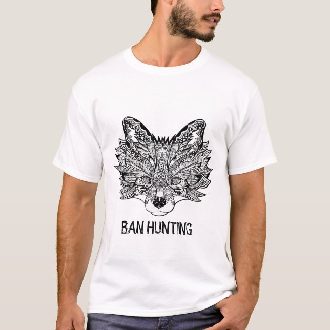 Spara fox Ban Fox-jakt Mandala Art T Shirt (Framsida)