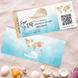 Spara Frakten QRCode för boardingkortet Karta Crui Inbjudningar