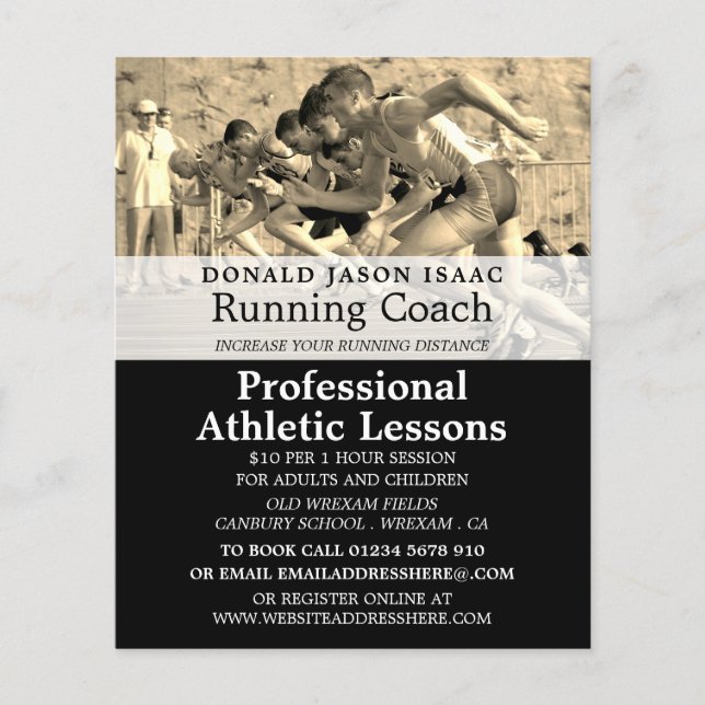 Spåra, friidrottslesson Reklamflygare Flygblad (Framsidan)