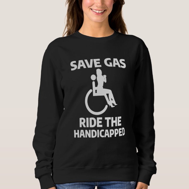 Spara Gas Ride de Handicdated Leg Amputee Amputati T Shirt (Framsida)