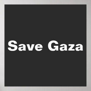 Spara Gaza Enkel text till stöd för Gaza Palestina Poster