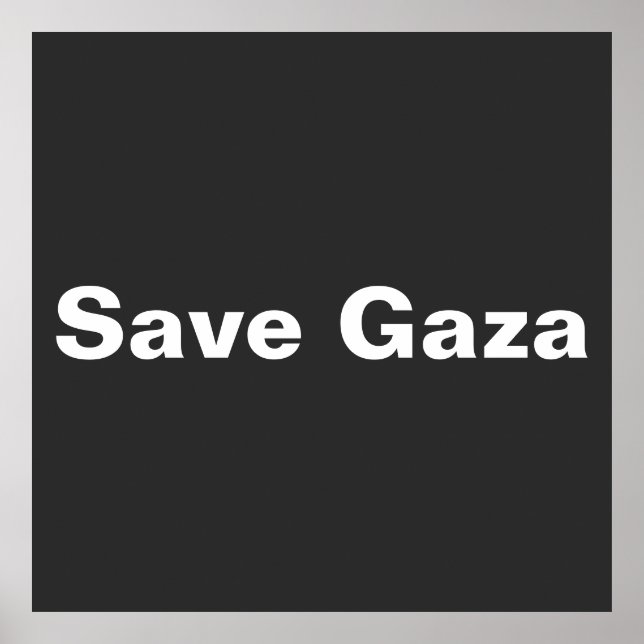 Spara Gaza Enkel text till stöd för Gaza Palestina Poster (Framsidan)