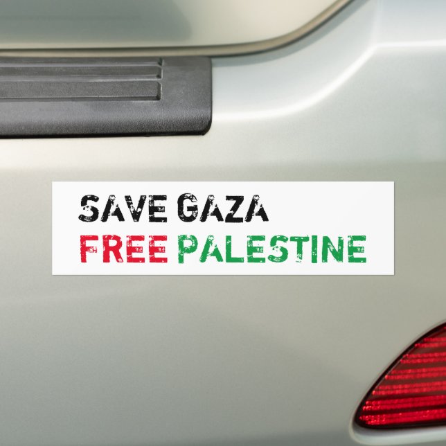 Spara Gaza Free Palestina Red grönt black white Bildekal (På Bil)