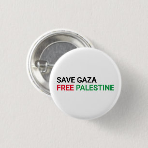 Spara Gaza Free Palestina, svart röd grönt vit Knapp