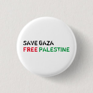 Spara Gaza Free Palestina, svart röd grönt vit Knapp