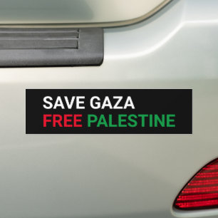 Spara Gaza Free Palestina svartvit grönt Bildekal