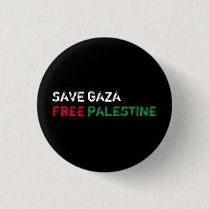 Spara Gaza Free Palestina white red grönt black Knapp
