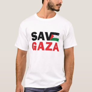Spara GAZA med palestinsk flagga anpassad T Shirt