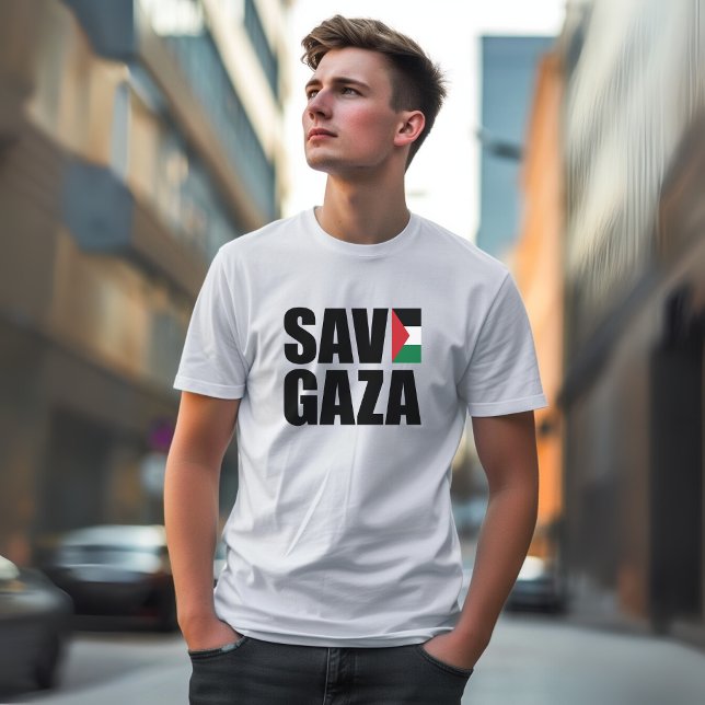 SPARA GAZA vit t-shirt för människa (Skapare uppladdad)