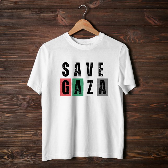SPARA GAZA vit t-shirt för människa (Skapare uppladdad)