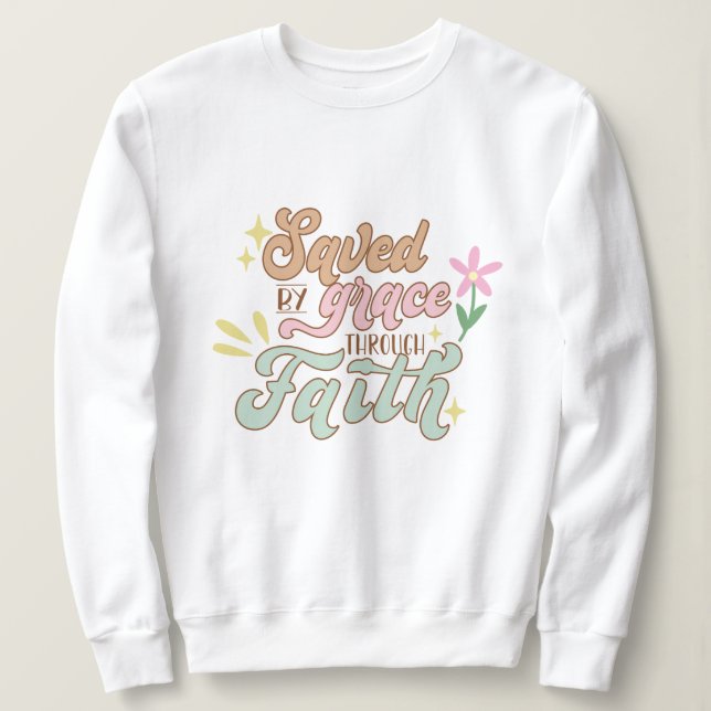 Spara genom nåd genom tron Jesus T Shirt (Design framsida)