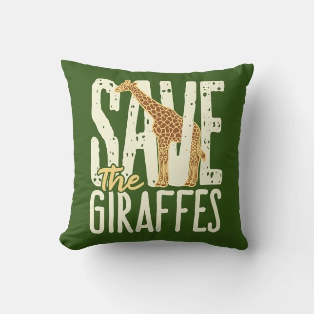 Spara Giraffes Giraffe Älskare Kudde (Framsida)