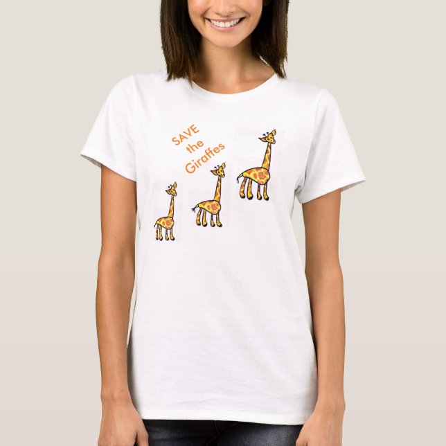 Spara giraffT-tröja T-shirt (Framsida)