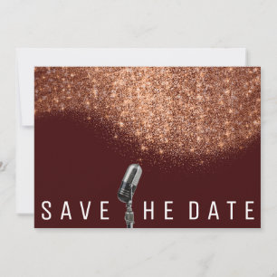 Spara Glitter-kopparburgundy-mikrofonen Datumet