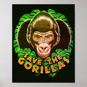 Spara Gorillas - Bevarandemedvetandehöjande citat Poster