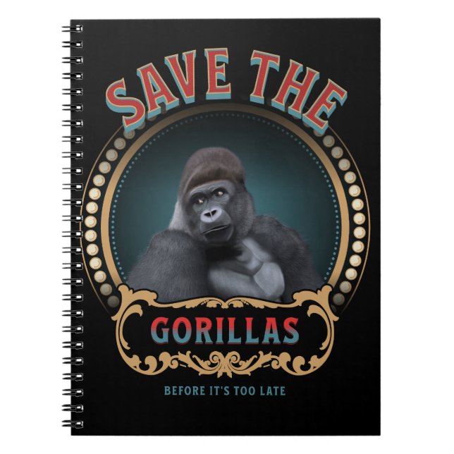 Spara Gorillas | Farliga arter Anteckningsbok (Framsidan)