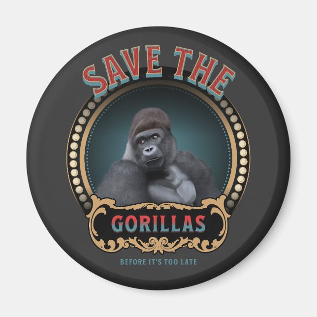 Spara Gorillas | Farliga arter Magnet (Framsidan)