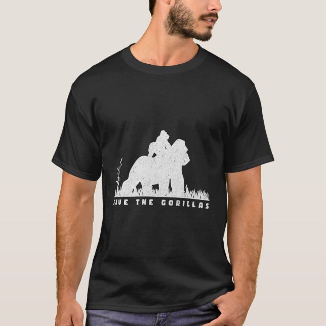 Spara Gorillas Mamma Baby Gorilla T Shirt (Framsida)