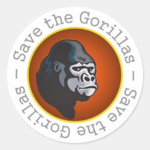 Spara gorillorna runt klistermärke