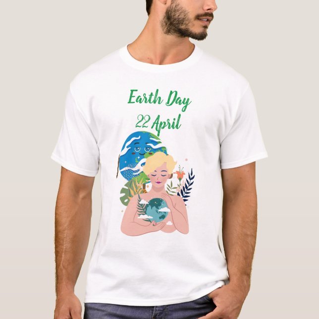 Spara Grönt Earth Day T-Shirt (Framsida)