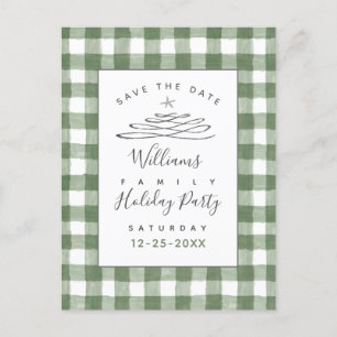 Spara Grönten Date Julfest Gingham Postcard Vykort