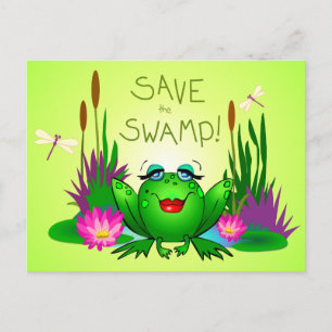 Spara Grönten hos träsket Femme Fatale Frog Vykort
