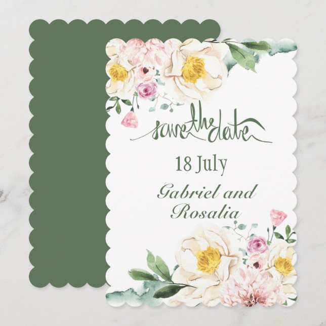 Spara Grönten och Gulten Datumavecning Meddelande (Fram/baksida)